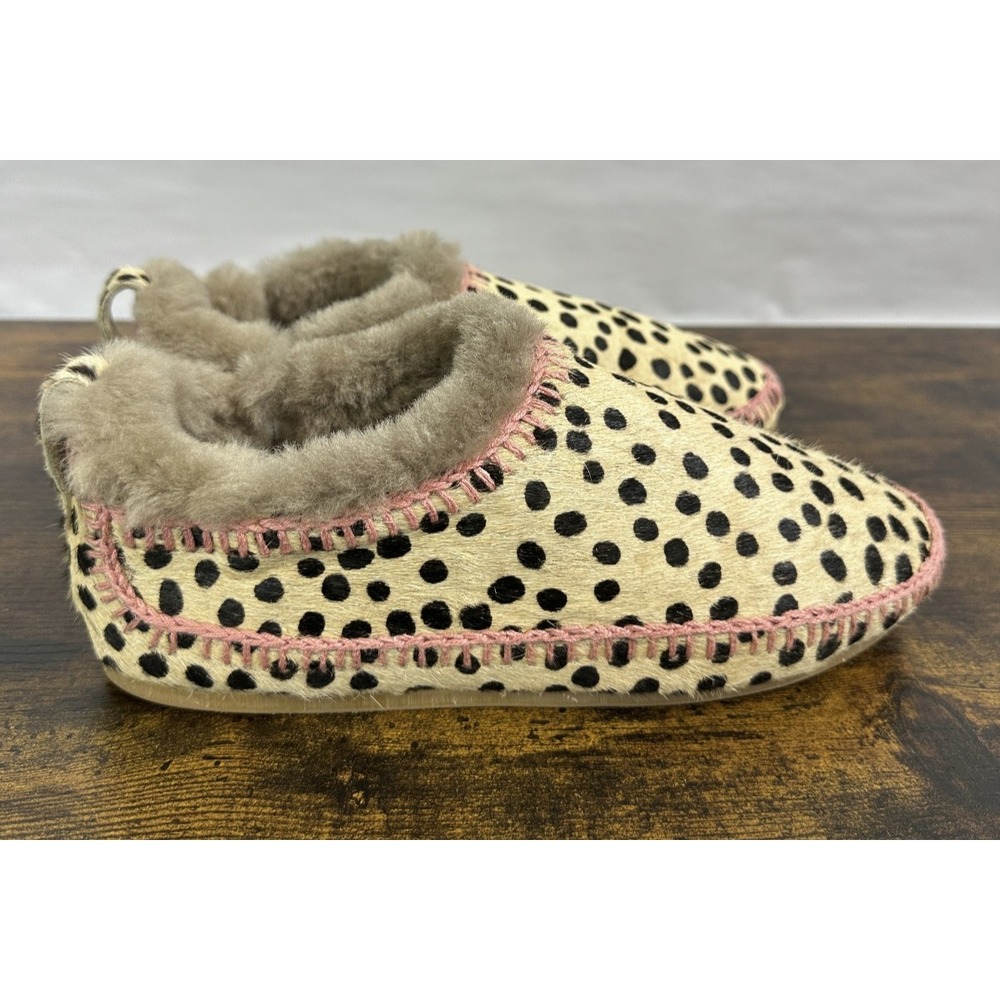 Laidback London Printed Embroidered Suede Slippers Size 37 US 6 Shearling Anthro - Picture 5 of 16